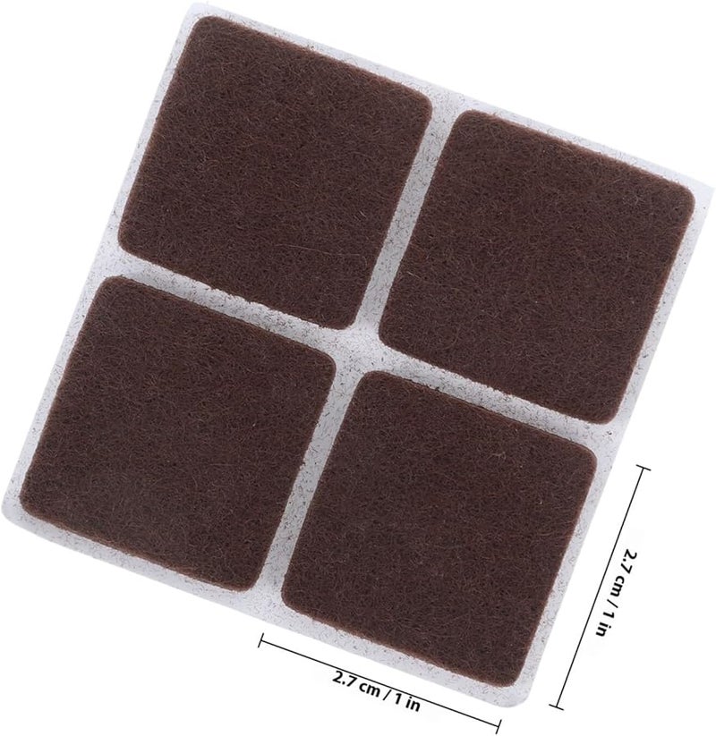 Brown 48 Pcs Non Slip Felt Furniture Pads For Hardwood Floors Chair Leg Protectors - Image 2